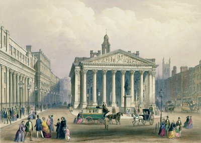 The Royal Exchange and the Bank of England, lithograph by T. Picken, printed by Day and Son., published by Rudolph Ackerman, 1851 by George Shepherd